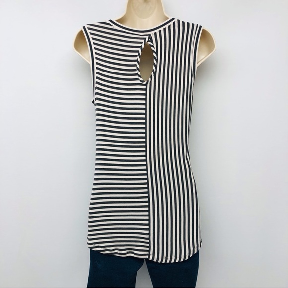 CAbi Gray White Stripe Sleeveless Top - Picture 9 of 16